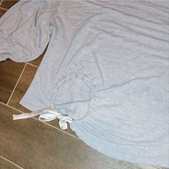 Zara basic Gray Knotted Front Lantern Sleeve Plain  light weight Sweatsh… - Picture 8 of 15